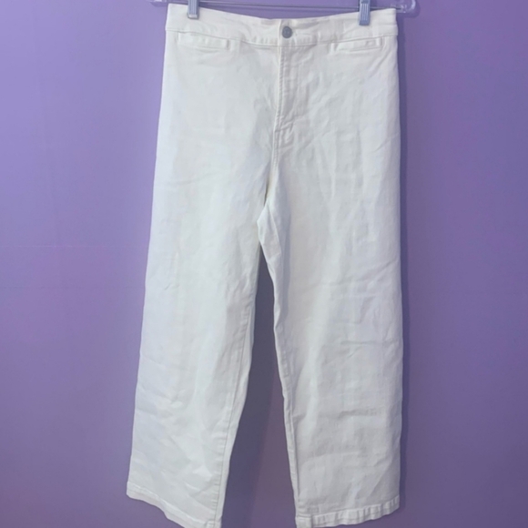 Madewell Emmett Wide Leg Barrel Jeans Size 27P Cream White Cotton Blend EUC - Picture 6 of 13